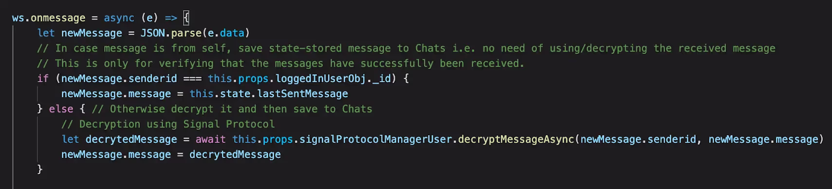 End-to-end encrypted chat application 