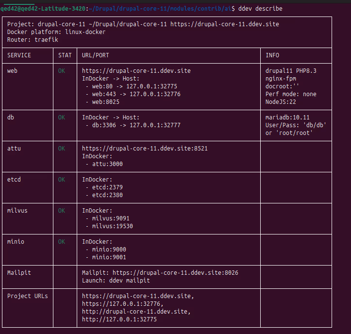 Milvus configuration in Drupal