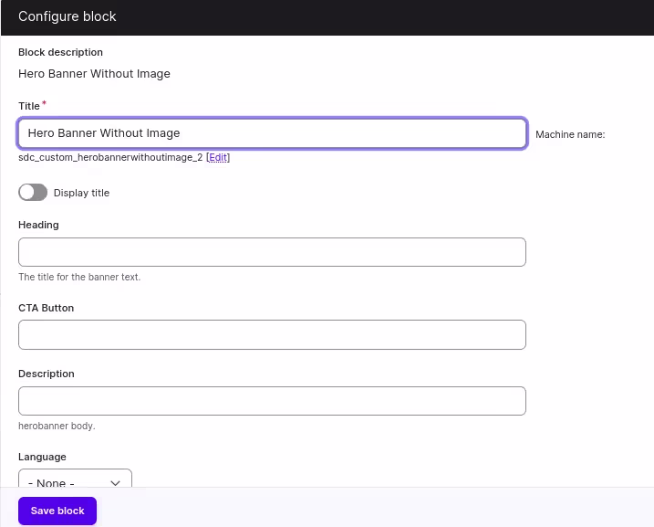 configure block