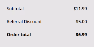 referral discount on order