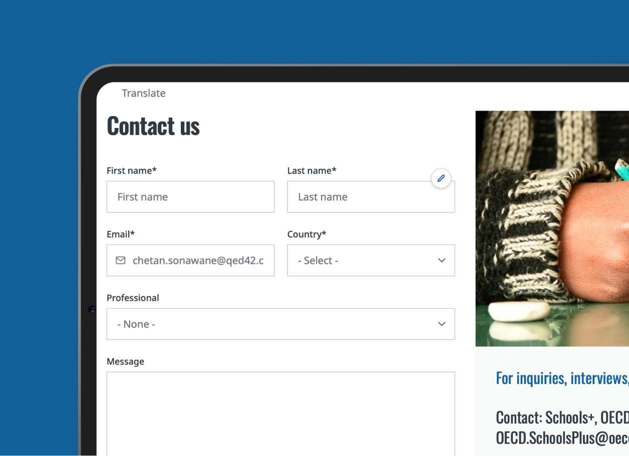 Platform interface showing educator initiative submission form