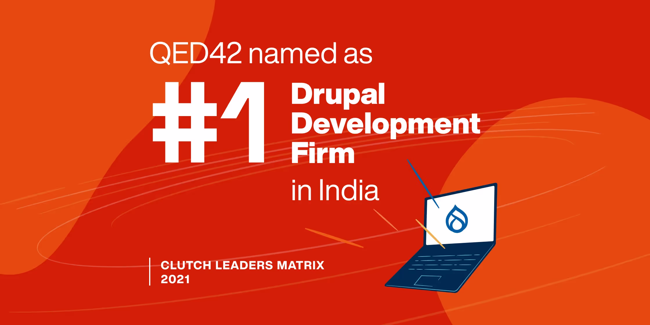QED42 named as the #1 Drupal Development Firm in Clutch Leader Matrix 2021
