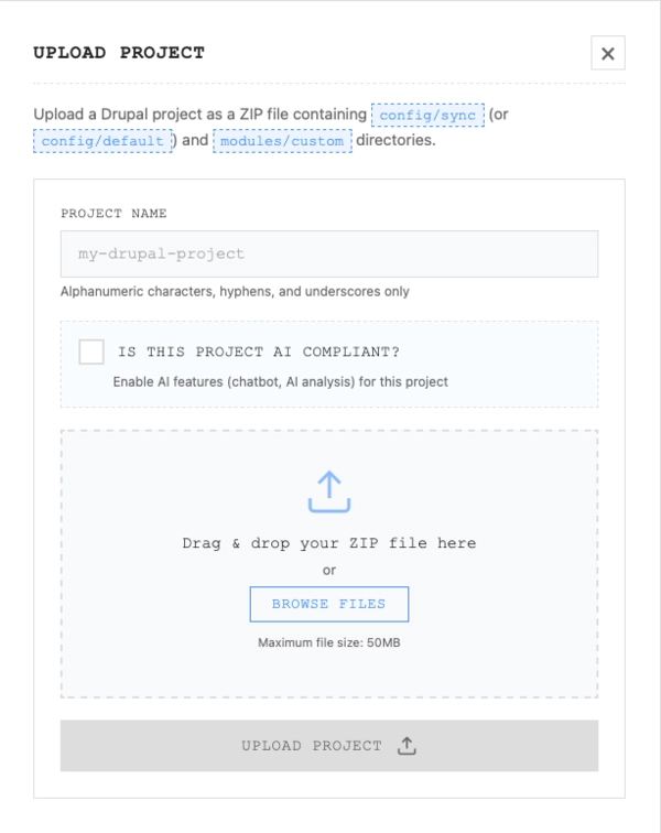 Uploading project