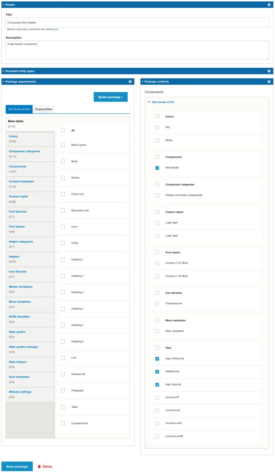 Site studio config management
