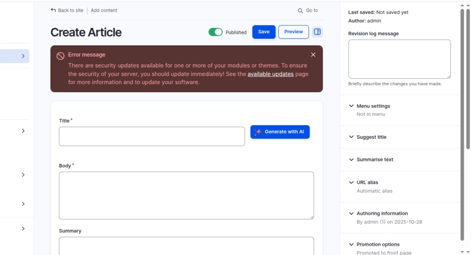 Create article