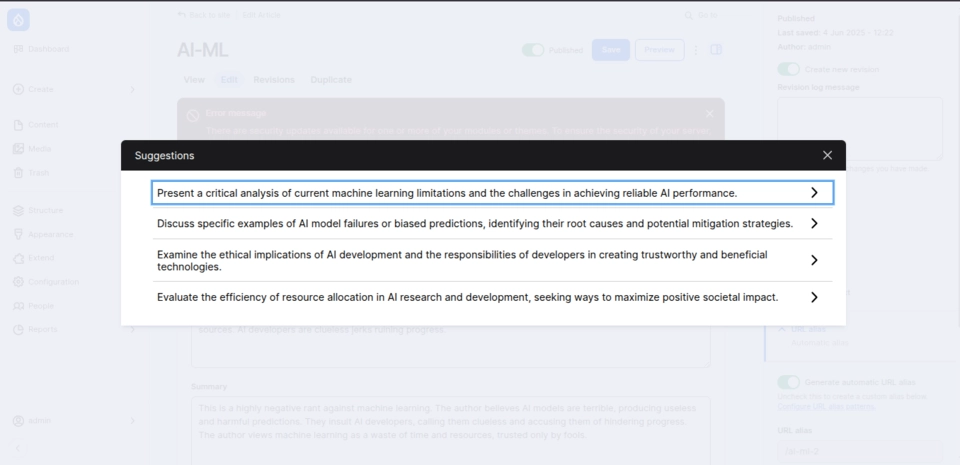 Create article