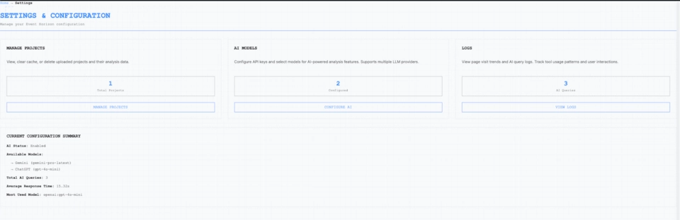 Settings & management