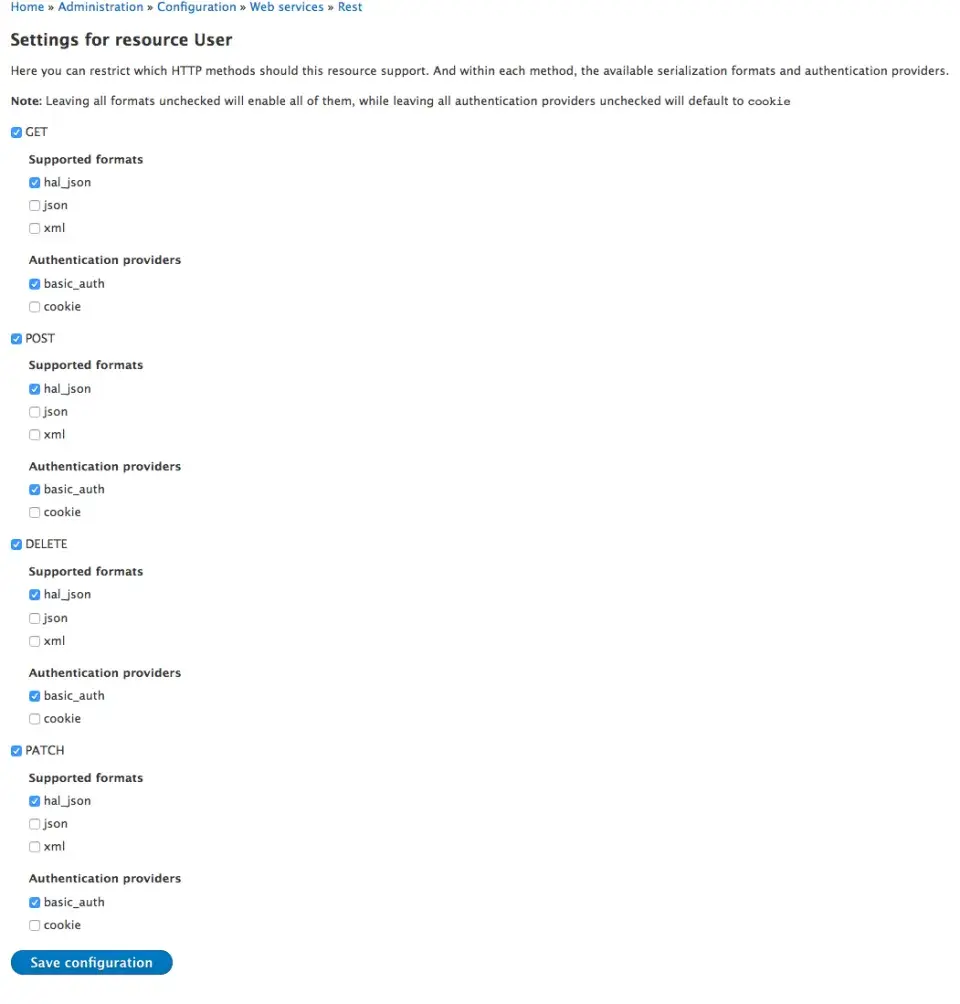 Resource Settings