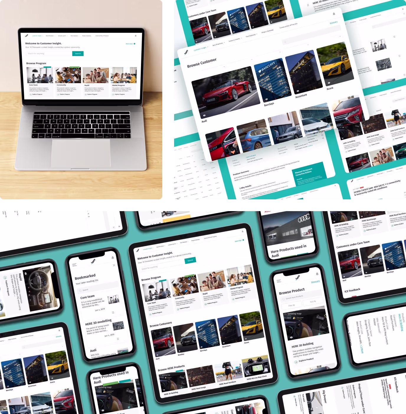 HERE Technologies website mockups