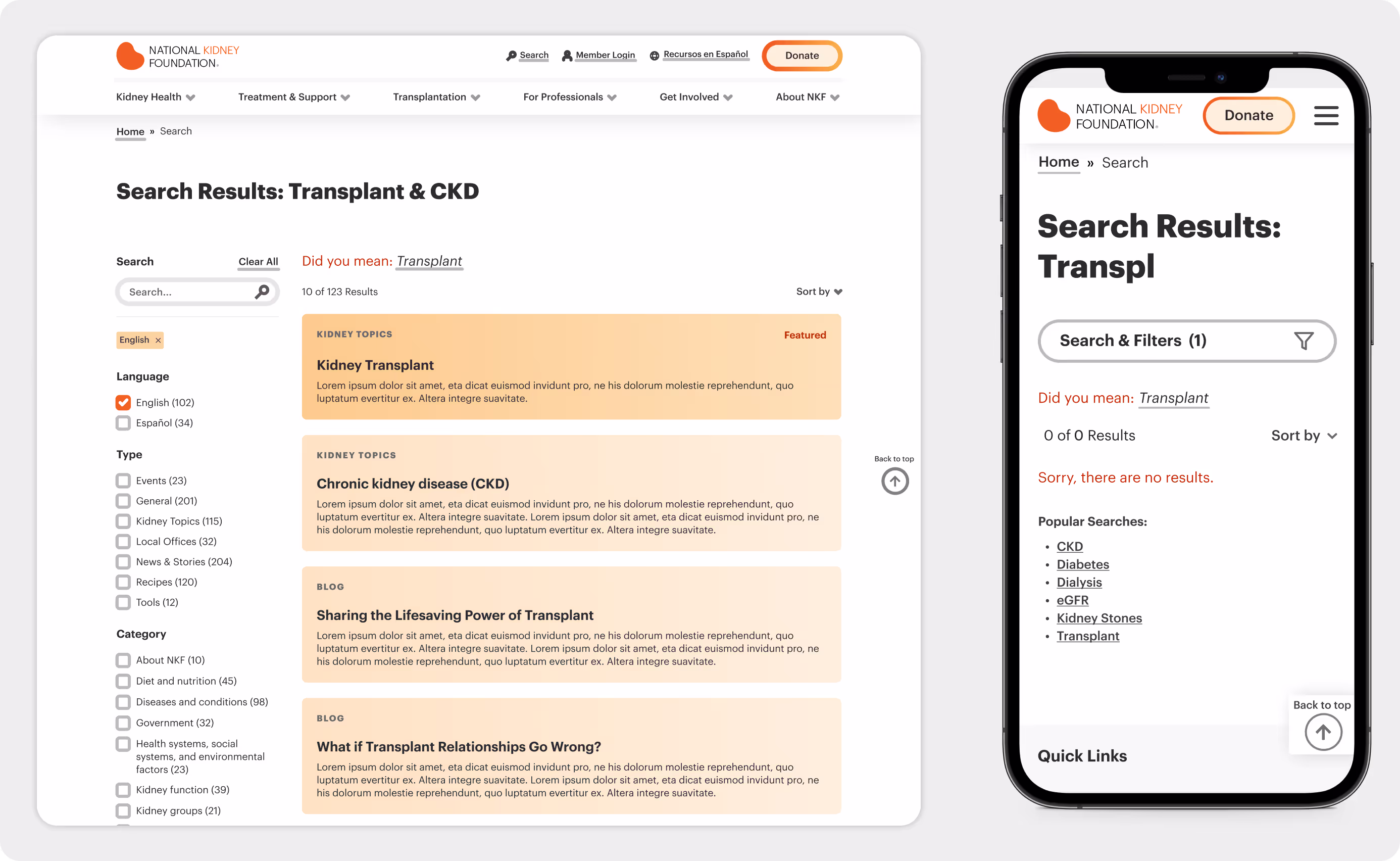 Search functionality